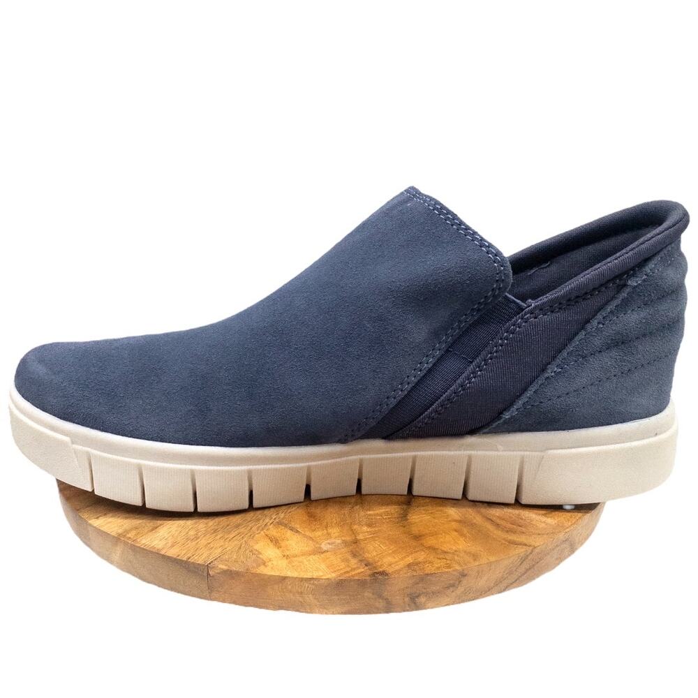 Ryka Hensley Sneaker Bootie Women's 9W Blue Suede Side Zip Wide Width NWB